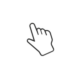 hand click icon, interactive UI cursor, black outline pointer, high quality png isolated on transparent background