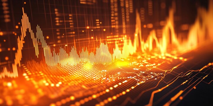 Global market data screen showing fluctuating stock prices