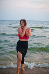 young woman  on the beach