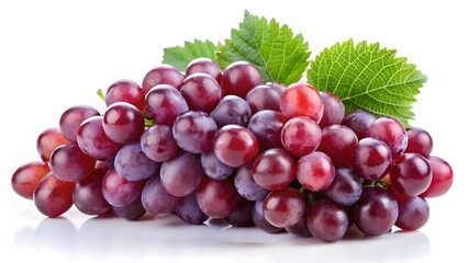 Red Grapes with Leaves