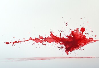 Red liquid splash on white background, dramatic effect, studio shot, design element