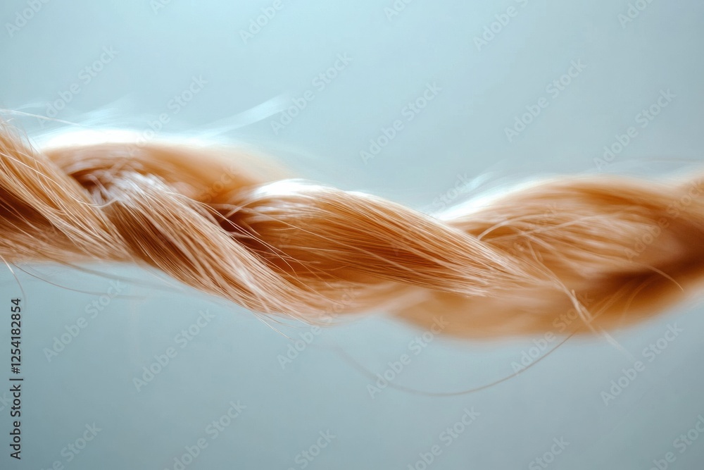 Leinwandbilder close up view of a broken strand of hair showing texture and detail in natural light on a simple bac