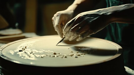 Close-up of an artisan shaping a gold ring with a precision tool.