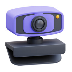 PNG 3D web camera icon isolated on a white background