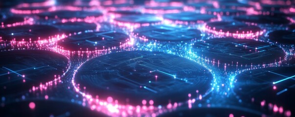 Digital currency network glowing, data streams, background abstract, fintech