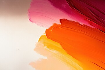 Colorful abstract strokes create an ethereal gradient on a smooth background emphasizing warmth and vibrancy in artistic expression