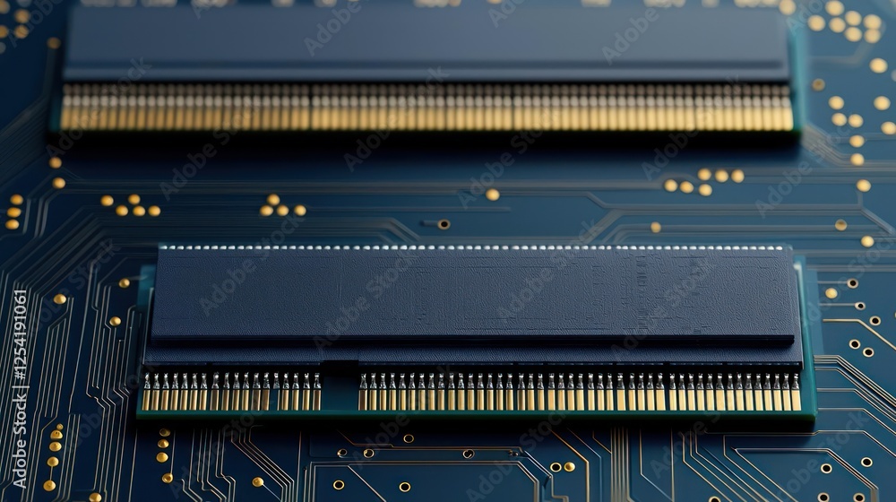 Poster close up view of computer ram on circuit board