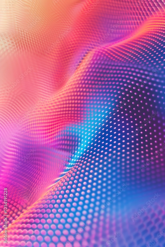 Poster a vibrant abstract wave design with beautiful gradients and dynamic dot patterns for creative projec