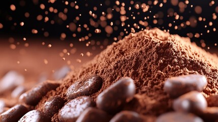 Cocoa Powder Pile with Splashes