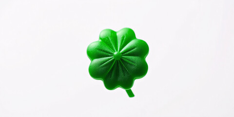 Fototapeta premium green four-leaf clover isolated on white background
