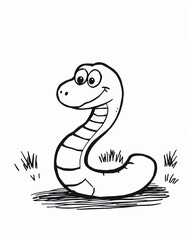 Fototapeta premium Whimsical Serpent Sketch