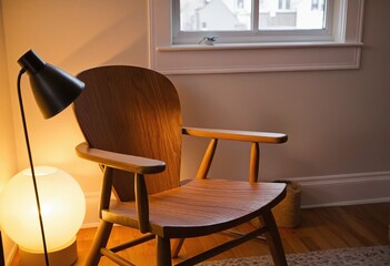 Elegant Wooden Chair in Cozy Room