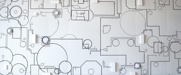 Obraz premium Contemporary Wallpaper Art with Technical Design Elements