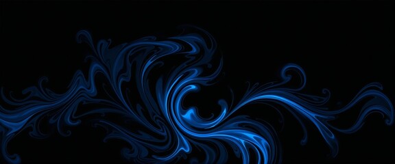Fototapeta premium Enigmatic Black and Blue Swirling Patterns
