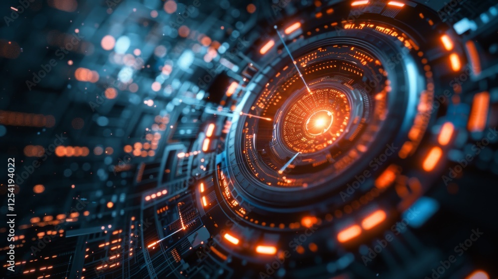 Poster abstract circle tech or science background