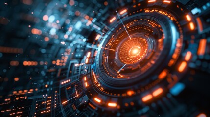Obraz premium Abstract circle tech or science background