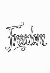 Artistic Representation of the Word 'Freedom'