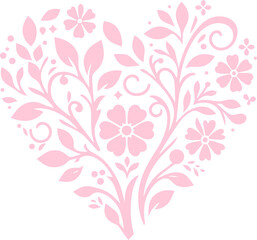 pink floral heart