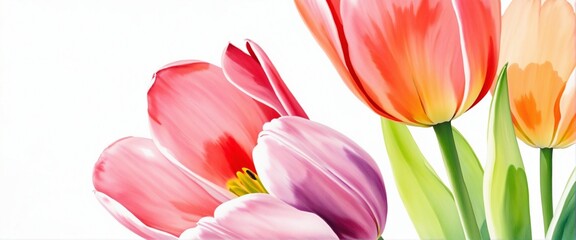 Fototapeta premium Radiant Tulip in Watercolor