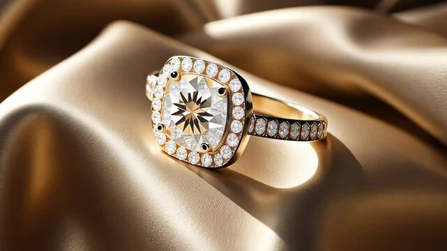 Luxury Diamond Ring on Silk