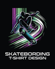 Fototapeta premium Skatebording Vector T Shirt Design