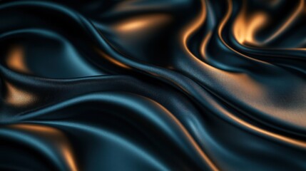 Dark blue silk draped texture, abstract background, luxurious material, possible use for fashion design