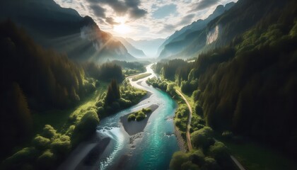 waterfall in the mountain