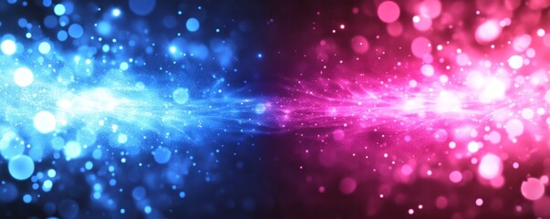 Obraz premium Blue pink energy glow, bokeh background, digital art, website banner