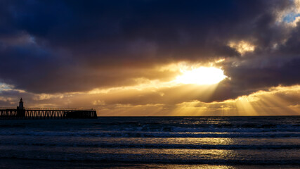 Dramatic Sunrise over Blyth Beach, Northumberland