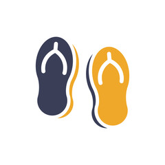 A vibrant flipflops icon represents relaxation, joy, and embodies the carefree spirit of summer vacations, making it an ideal design element to enhance holidaythemed visuals and graphics
