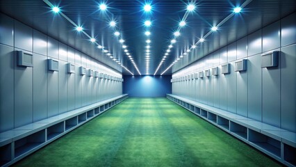 Obraz premium The players' tunnel leading to the dressing rooms in a professional football stadium, tunnel entrance, stadium architecture