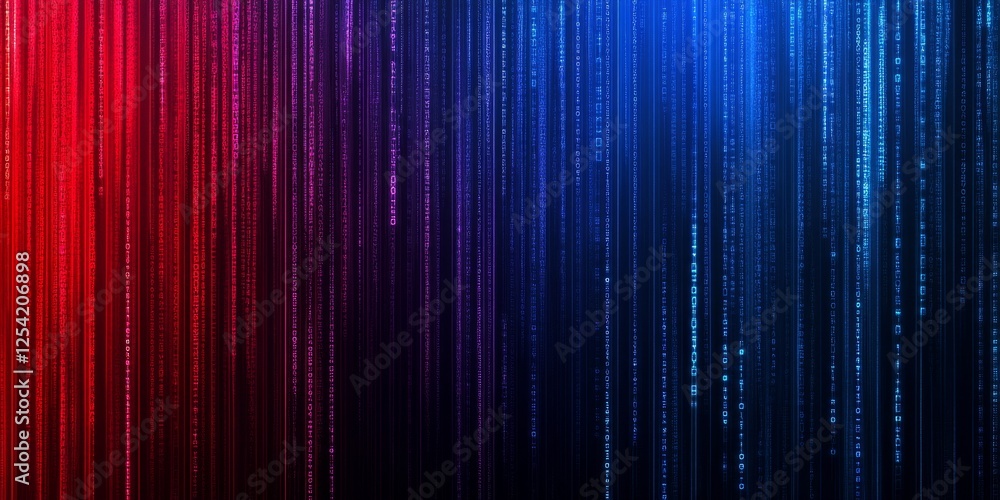 Aufkleber abstract red blue data streams digital backdrop