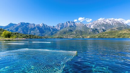 Lakeside Mountain View with Fishing Net