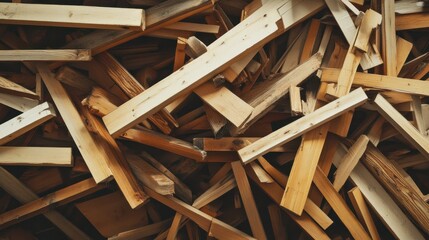 A pile of wood