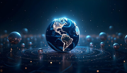Fototapeta premium earth planet atmosphere galaxy sky futuristic