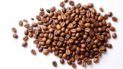 Obraz premium A captivating aerial view of coffee beans spiraling from abundance to scarcity in a mesmerizing circular arrangement