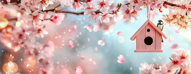 A visually captivating pastel birdhouse design