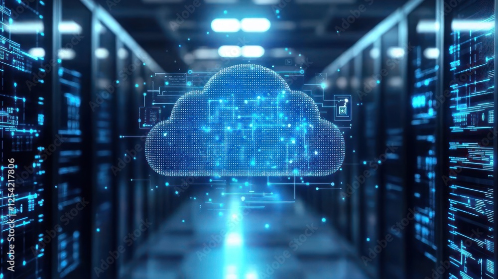 Poster cloud computing in a server room