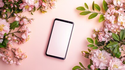 A modern pastel smartphone showcasing its blank screen layout