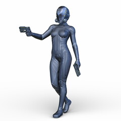 Fototapeta premium サイバーウーマン 3DCGレンダリング