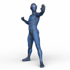 男性サイボーグ　3DCGレンダリング