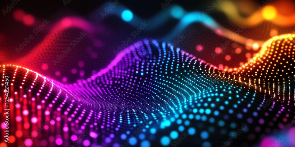Aufkleber Abstract colorful data wave; digital background