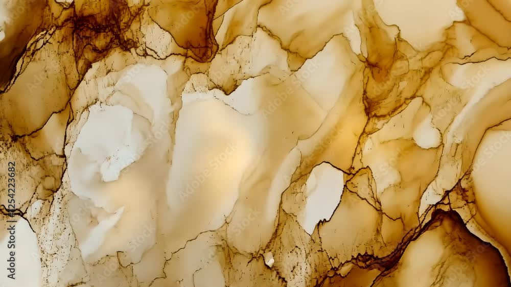 Poster abstract brown and white marbled texture with intricate lines and soft gradients enhancing visual de