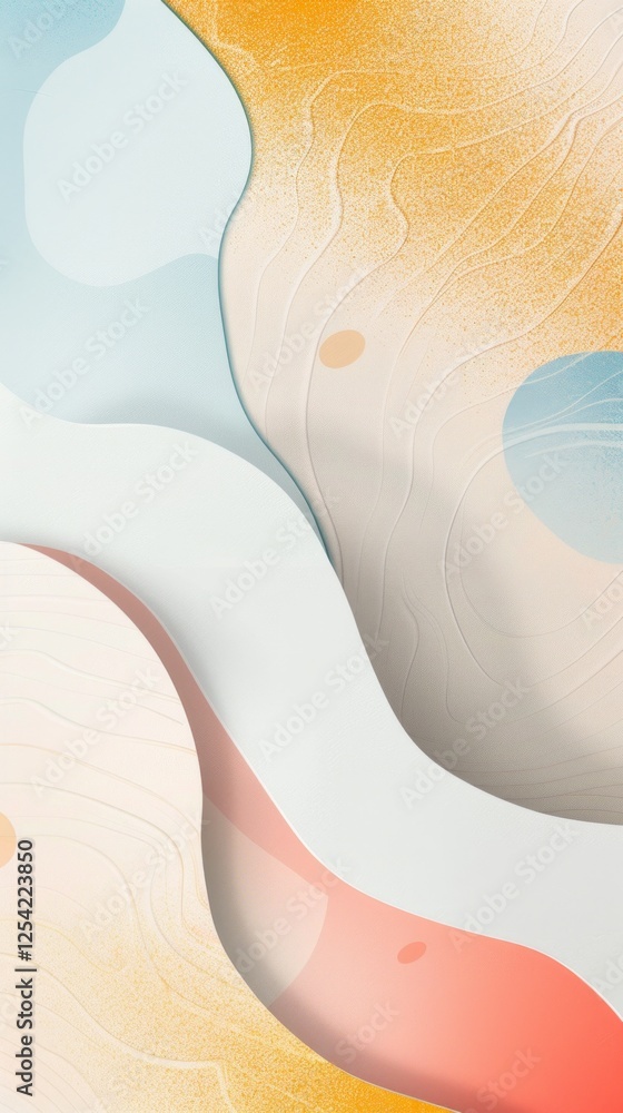 Poster pastel soft abstract background with waves.