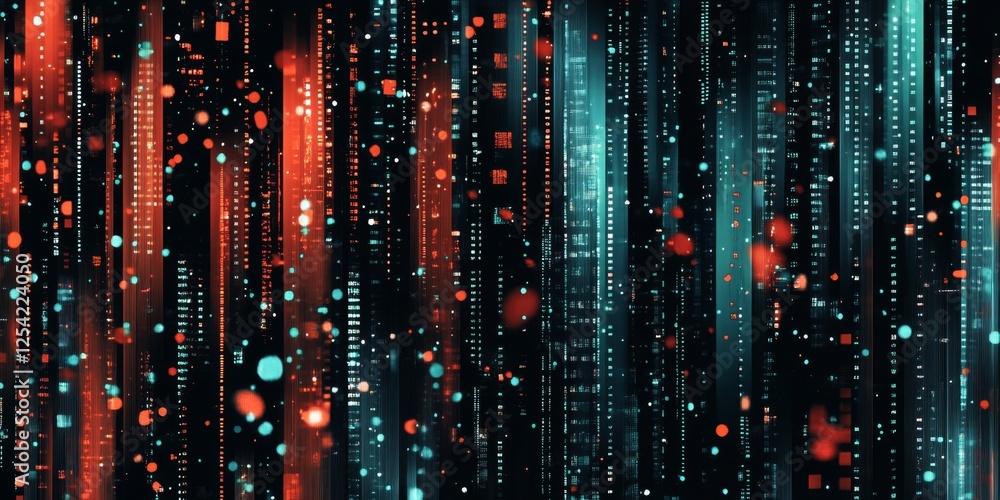 Poster Digital rain data stream background texture