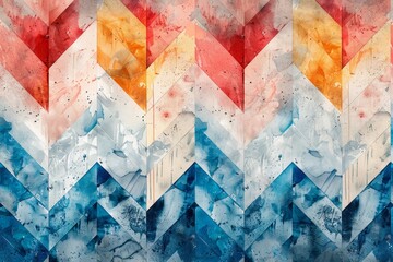 Watercolor chevron pattern with alternating colors, creating a dynamic and modern abstract background.