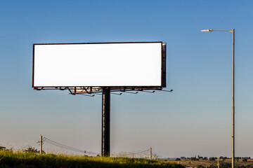 Obraz premium Blank billboard mockup ready for new ad in Brazil