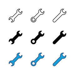 Wrench icon set. repair icon vector. tools icon vector