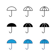Obraz premium Umbrella icon set. umbrella sign icon