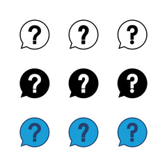 Question icon set. question mark icon vector.